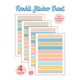 Etiketçi Paşa Eğlenceli, Karışık Desenli, Renkli Bant Sticker Seti - Fotoğraf Albümü Ajanda Defter - 4 Sayfa (A5)
