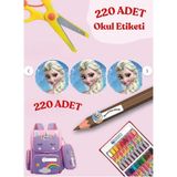 Etiketçi Paşa Elsa 220 Adet Okul Etiketi Kalem Defter Etiketi Elsa Temalı Özel Isim Yazılabilen Etiket