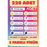 Etiketçi Paşa Okul Etiket 230 Adet Kişiye Özel Isimli Defter Kalem Okul Etiketi Sticker