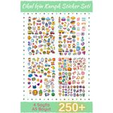 Etiketçi Paşa Okul İçin Karışık Sticker Seti - Etkinlik Defter Günlük Ajanda - 250+ 4 Sayfa A5 Boyut