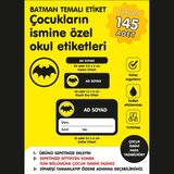 Etiketim Batman Temalı Isme Özel Okul Etiketi