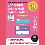 Etiketim Cinnamaroll Temalı Isme Özel Okul Etiketi