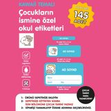 Etiketim Kawaii Temalı Isme Özel Okul Etiketi