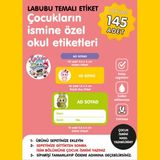 Etiketim Labubu Temalı Isme Özel Okul Etiketi
