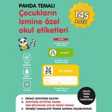 Etiketim Panda Temalı Isme Özel Okul Etiketi