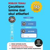 Etiketim Roblox Temalı Isme Özel Okul Etiketi