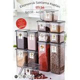 Etiketli 12'li Antrasit Ekonomik Kırılmaz Saklama Kabı Seti 6x0,5/4x1,2/2x1,75 Lt. - 10 x 15 cm