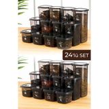 Etiketli 24'Lü Set Peggy Erzak Saklama Kabı 8X(0,55 - 1,2 - 1,75 Litre)