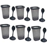 Etiketli 6 Lı Kendinden Kaşıklı Baharatlık Seti Baharatlık Kutusu, Kendinden Kaşıklı, 400 ml Hacimli
