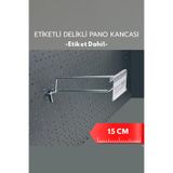 Etiketli Delikli Pano Kancası 15 CM | Tel Askı Kancası | Delikli Panel Raf Askısı | Fon Kancası (25)