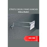 Etiketli Delikli Pano Kancası 20 CM | Tel Askı Kancası | Delikli Panel Raf Askısı | Fon Kancası (10)