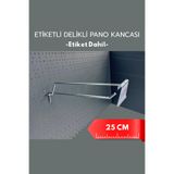 Etiketli Delikli Pano Kancası 25 CM | Tel Askı Kancası | Delikli Panel Raf Askısı | Fon Kancası (25)