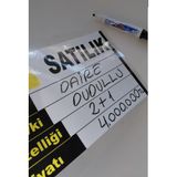 ETİKETLİK FİYATLIK - 130-METAL ASKILI PVC KAPLI SATILIK KİRALIK İLANI - YAZ SİL - 30 ADET