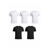 Etikmen 5'li Premium %100 Organik Pamuk Basic Slimfit Beyaz-Beyaz-Beyaz-Siyah-Siyah Erkek Tişört