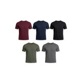 Etikmen 5'li Premium %100 Organik Pamuk Basic Slimfit Haki-Siyah-Lacivert-Bordo-Füme Erkek Tişört