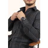 Etikmen Açık Siyah Yeşil Çizgili Slimfit Oduncu Erkek Gömlek
