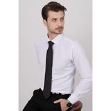 Etikmen Beyaz Armür & Siyah Baklava Desen Hediye Kutulu Gömlek Kravat Seti - XL