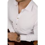 Etikmen Beyaz Kahve Düğmeli Slimfit Hediye Kutulu Erkek Gömlek L