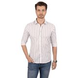 Etikmen Beyaz Lacivert Çizgili Slimfit Hediye Kutulu Erkek Gömlek XXL Beyaz Lacivert Çizgili