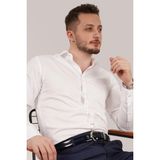 Etikmen Beyaz Saten Slimfit Erkek Gömlek - 2XL