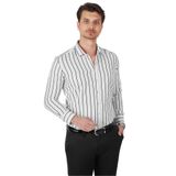 Etikmen Beyaz Siyah Çizgili Slimfit Hediye Kutulu Erkek Gömlek S