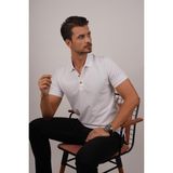 Etikmen Beyaz Yaka Desenli Erkek Polo Yaka Tişört - 2XL