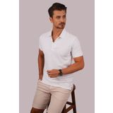 Etikmen Beyaz Yaka Desenli Erkek Polo Yaka Tişört