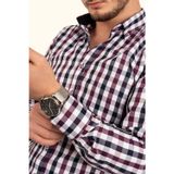Etikmen Bordo Lacivert Kareli Slimfit Erkek Gömlek