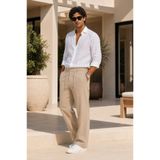 Etikmen Erkek Bej Relax Fit İpli Baggy Pantolon