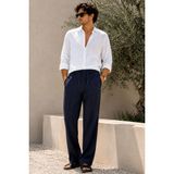 Etikmen Erkek Lacivert Relax Fit Bağcıklı Baggy Pantolon