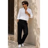 Etikmen Erkek Siyah Relax Fit Bağcıklı Baggy Pantolon - 2XL