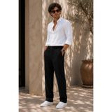 Etikmen Erkek Siyah Relax Fit Bağcıklı Baggy Pantolon