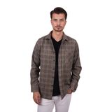 Etikmen Kahverengi Hasır Desenli Oversize Hediye Kutulu Erkek Gömlek XL