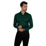 Etikmen Kına Yeşili Kare Düğmeli Slimfit Hediye Kutulu Erkek Gömlek L