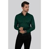 Etikmen Kına Yeşili Slimfit Erkek Gömlek Klasik Stil Uzun Kol Cepsiz Tasarım - 2XL