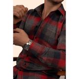 Etikmen Kırmızı Gri Dama Desenli Slimfit Oduncu Erkek Gömlek