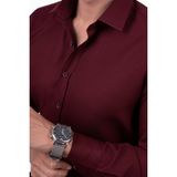 Etikmen Koyu Bordo Baklava Desen Slimfit Erkek Gömlek