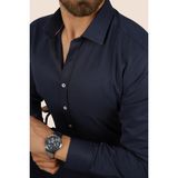Etikmen Lacivert Baklava Desen Slimfit Erkek Gömlek - 02L-Lacivert