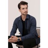 Etikmen Lacivert Düz Oduncu Slimfit Erkek Gömlek