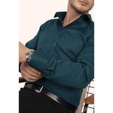 Etikmen Petrol Mavisi Kare Düğmeli Slimfit Erkek Gömlek - 2XL