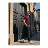 Etikmen Premium %100 Organik Pamuk Basic Slimfit Bordo Erkek Tişört