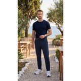 Etikmen Premium %100 Organik Pamuk Basic Slimfit Lacivert Erkek Tişört - XL