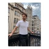 Etikmen Premium Likralı Organik Pamuk Basic Slimfit Beyaz Erkek Tişört