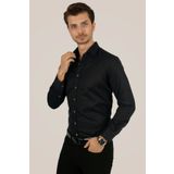 Etikmen Siyah Kahve Düğmeli Slimfit Erkek Gömlek