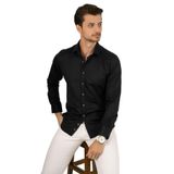 Etikmen Siyah Kahve Düğmeli Slimfit Hediye Kutulu Erkek Gömlek L