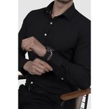 Etikmen Siyah Nokta Desenli Slimfit Erkek Gömlek - 2XL
