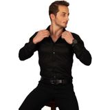 Etikmen Siyah Slimfit Hediye Kutulu Erkek Gömlek L