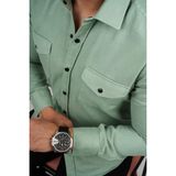 Etikmen Su Yeşili Slimfit Gerçek Kot Erkek Gömlek - 2XL