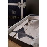 Etikmen Sütlü Kahve Slimfit Hediye Kutulu Erkek Gömlek