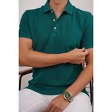 Etikmen Yeşil Yaka Desenli Erkek Polo Yaka Tişört - XL